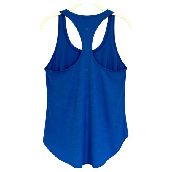 Lululemon Royal Blue Racerback Athletic Tank Top Logo Back Women’s Size 10 - Picture 4 of 7